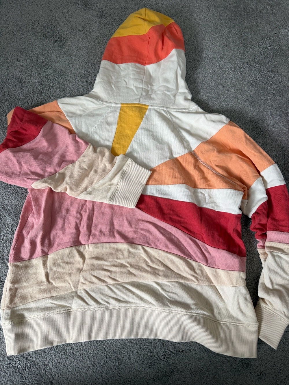 Faherty Multicolor Striped Hoodie in Pink, Red, Orange & Cream - Picture 3 of 3